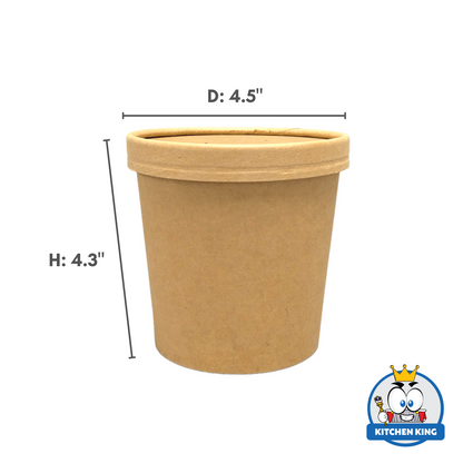 Kraft Paper Tub 26oz  | Ice Cream tub with Lid