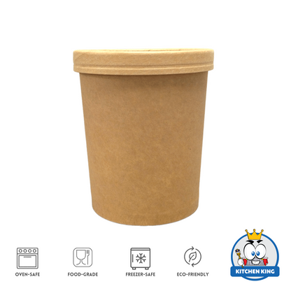 Kraft Paper Tub 32oz  | Ice Cream tub with Lid