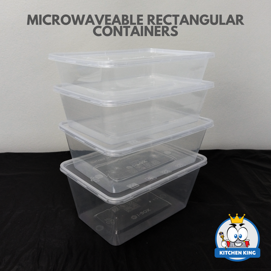 Microwaveable Rectangular Plastic Container [ By 10's ]