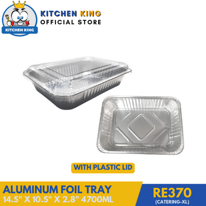 Aluminum Tray - Catering Extra Large 4700ml (RE370) with Plastic Lid