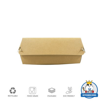 Paper Clamshell - Lunch Box Brown Coated / Silver (500cc)