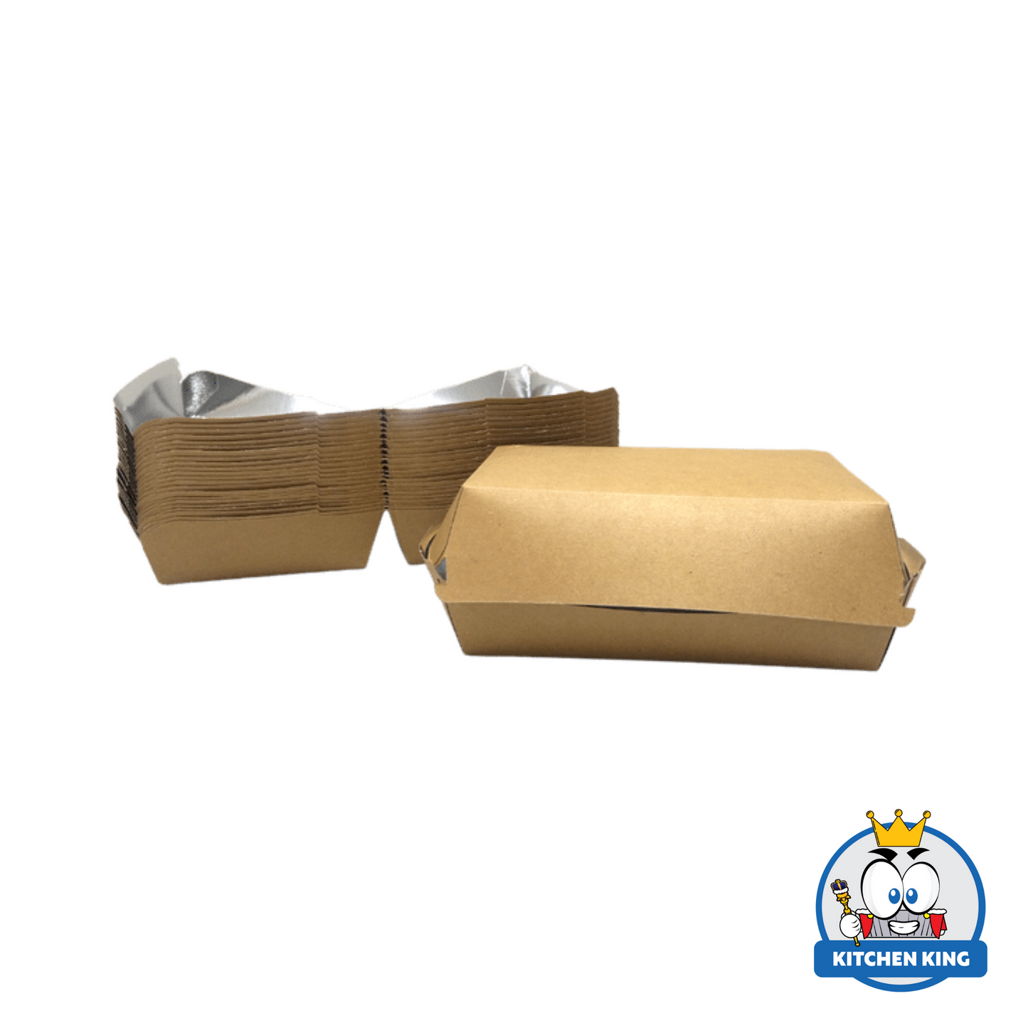 Paper Clamshell - Lunch Box Brown Coated / Silver (500cc)