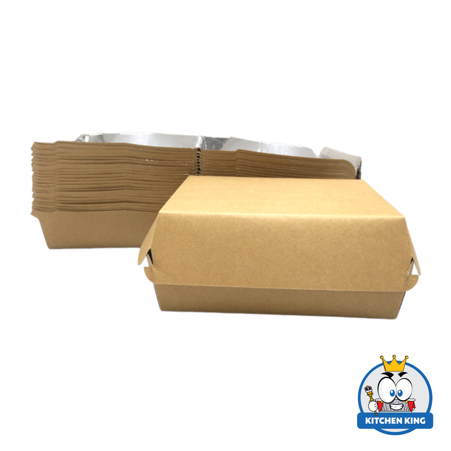 Paper Clamshell - Lunch Box Brown Coated / Silver (700cc)