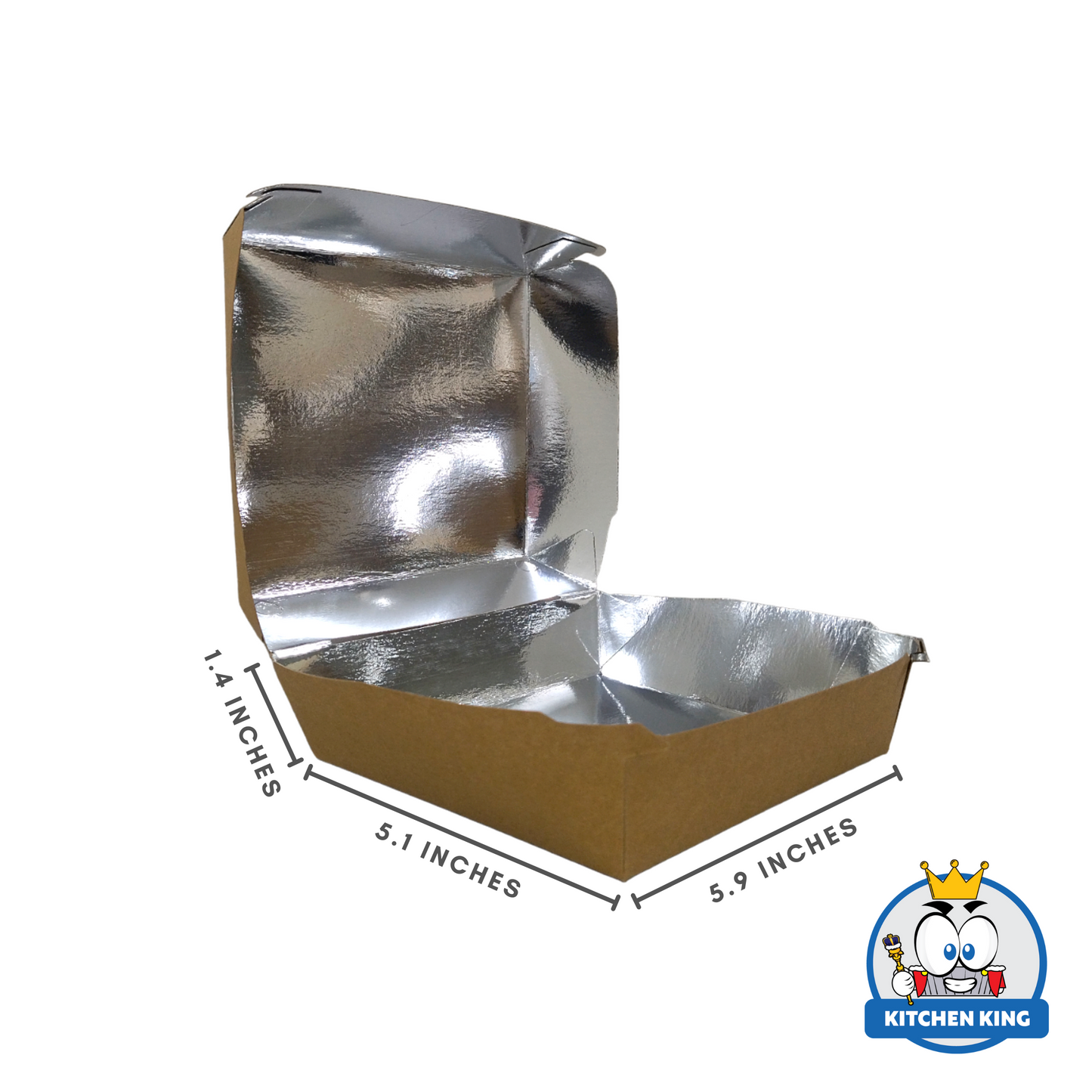 Paper Clamshell - Lunch Box Brown Coated / Silver (700cc)