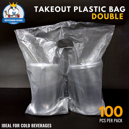 Take Out Plastic Bag for Milk Tea / Plastic Carrier Bag [ Single/Double ]