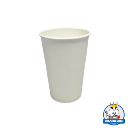 Disposable Paper Cups Plain White  No Lid (6.5oz/8oz/10oz/12oz/16oz/22oz)