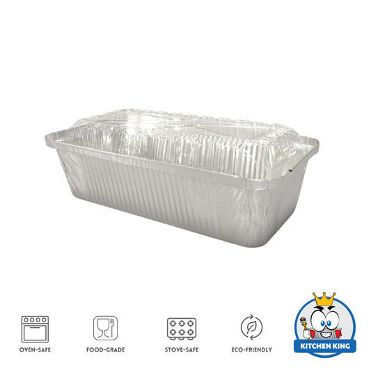 Aluminum Tray - Loaf Big 900ml (RE216) with Plastic Lid