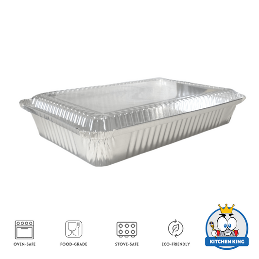 Aluminum Tray - Catering Medium 2300ml (AC3120-THICKER) with Plastic Lid