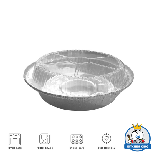 Aluminum Tray - Round Pans 1300ml [RO9] with Plastic Lid