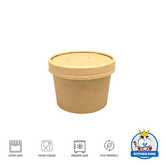 Kraft Paper Tub 8oz  | Ice Cream tub with Lid