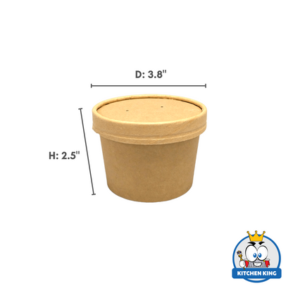 Kraft Paper Tub 8oz  | Ice Cream tub with Lid