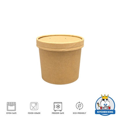 Kraft Paper Tub 12oz  | Ice Cream tub with Lid