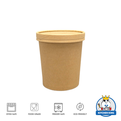 Kraft Paper Tub 16oz  | Ice Cream tub with Lid