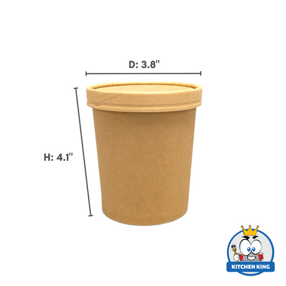 Kraft Paper Tub 16oz  | Ice Cream tub with Lid