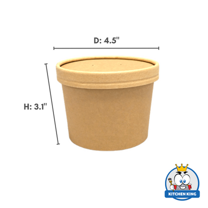 Kraft Paper Tub 20oz  | Ice Cream tub with Lid